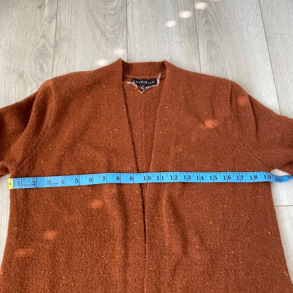 Burnt Orange Pocket Front Speckled Sweater Cardigan - Picture 6 of 14